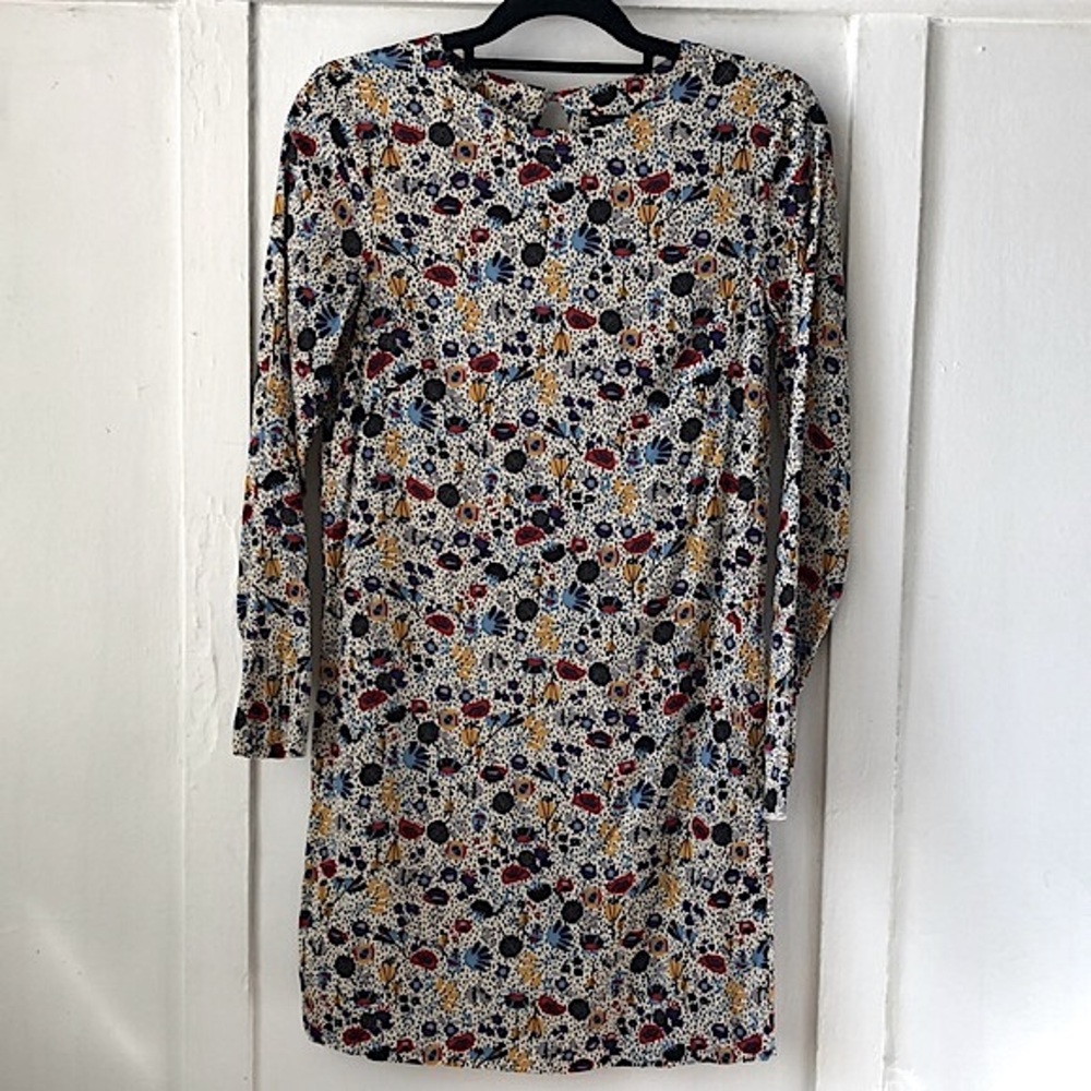 H&M Floral Long Sleeve Dress with Open Button Back